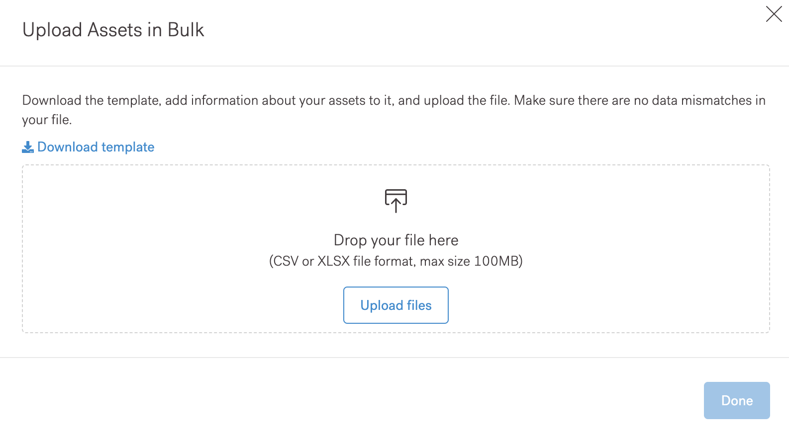 Upload Assets in Bulk