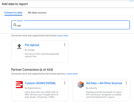 Nexoryn Systems API <> Google Data Studio CSV Import